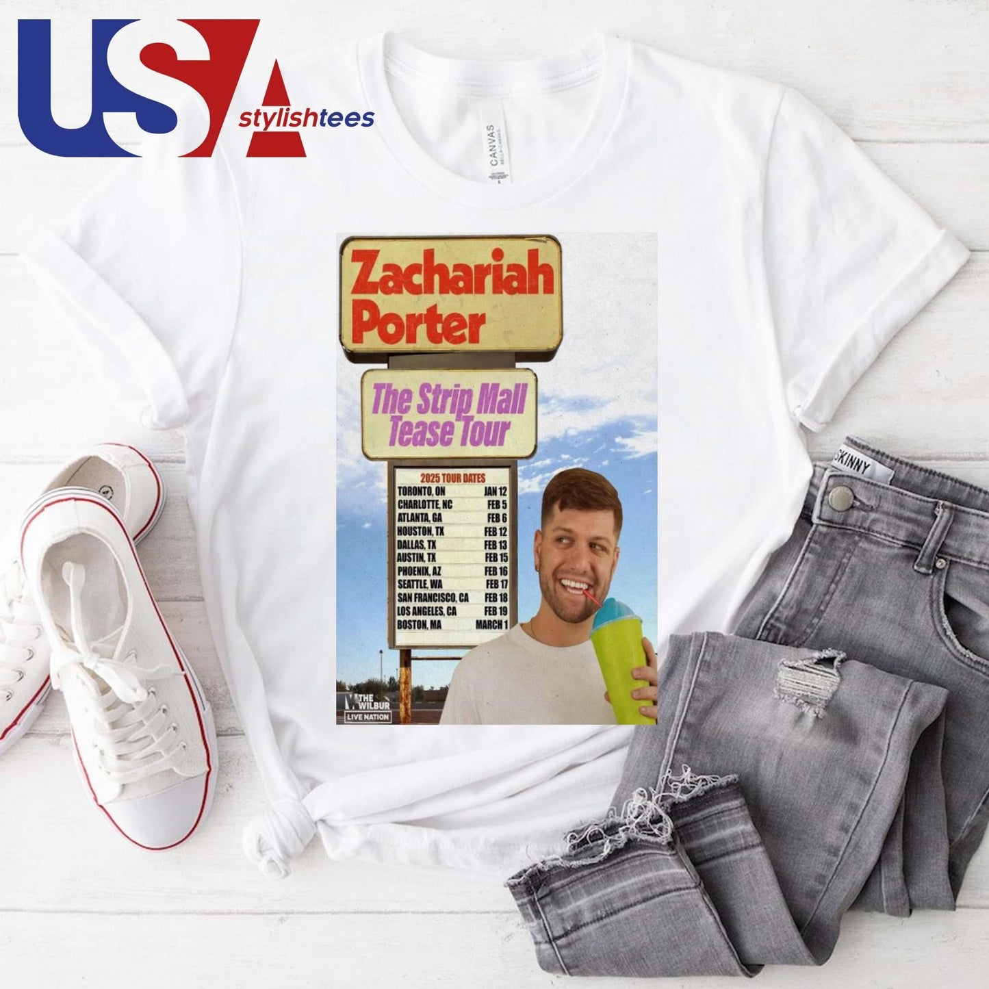 Zachariah Porter The Strip Mall Tease Tour 2025 T-shirt