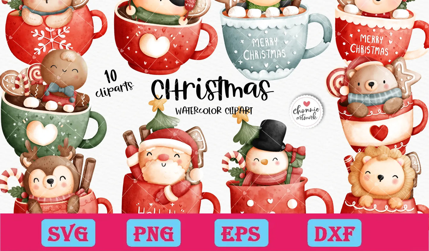 10 Christmas Mug Svg Bundle