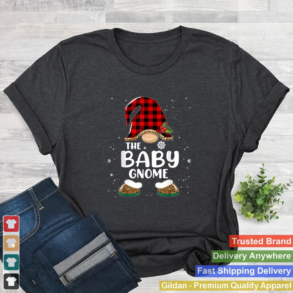 Baby Gnome Buffalo Plaid Matching Family Christmas Pajama T Shirt 2