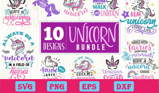 10 Unicorn Svg Bundle