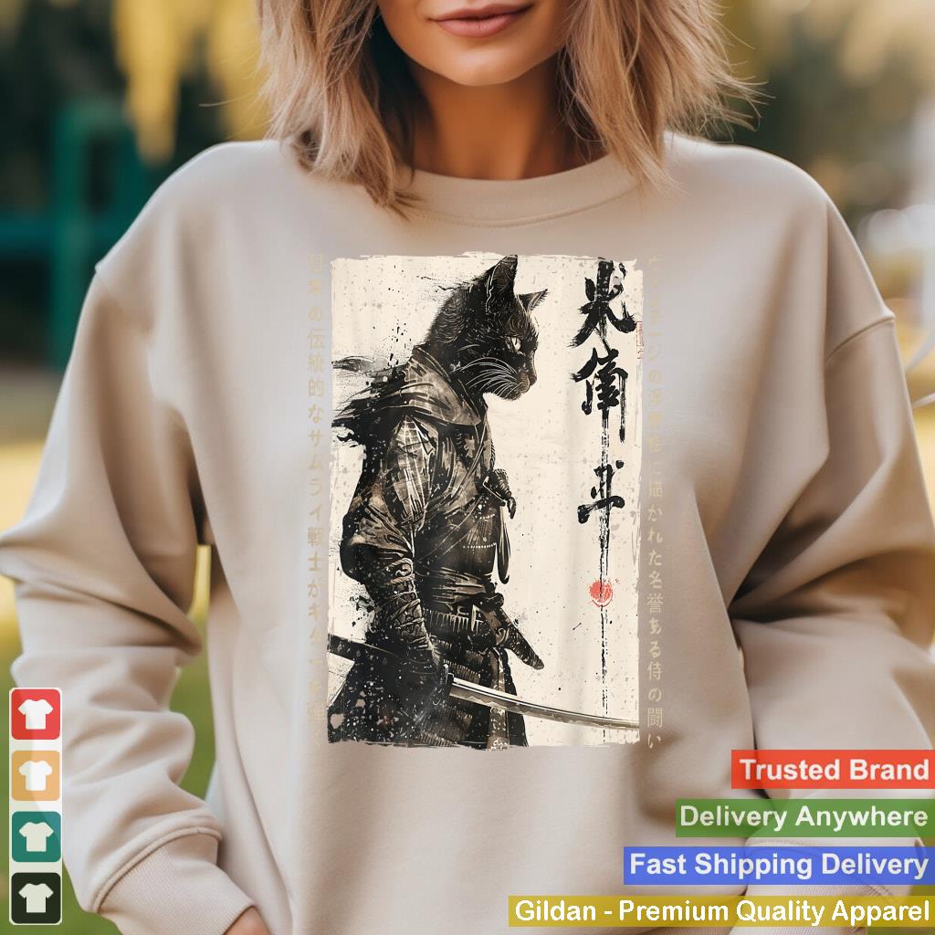 Samurai Cat Warrior Ukiyo Ink Artwork Cat Samurai