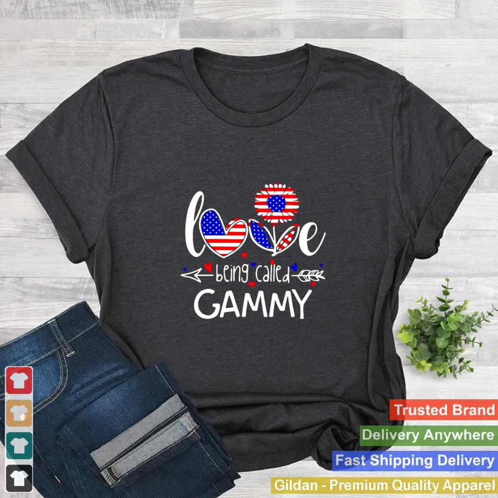 American Flag Flower Love Being Called Gammy T shirt