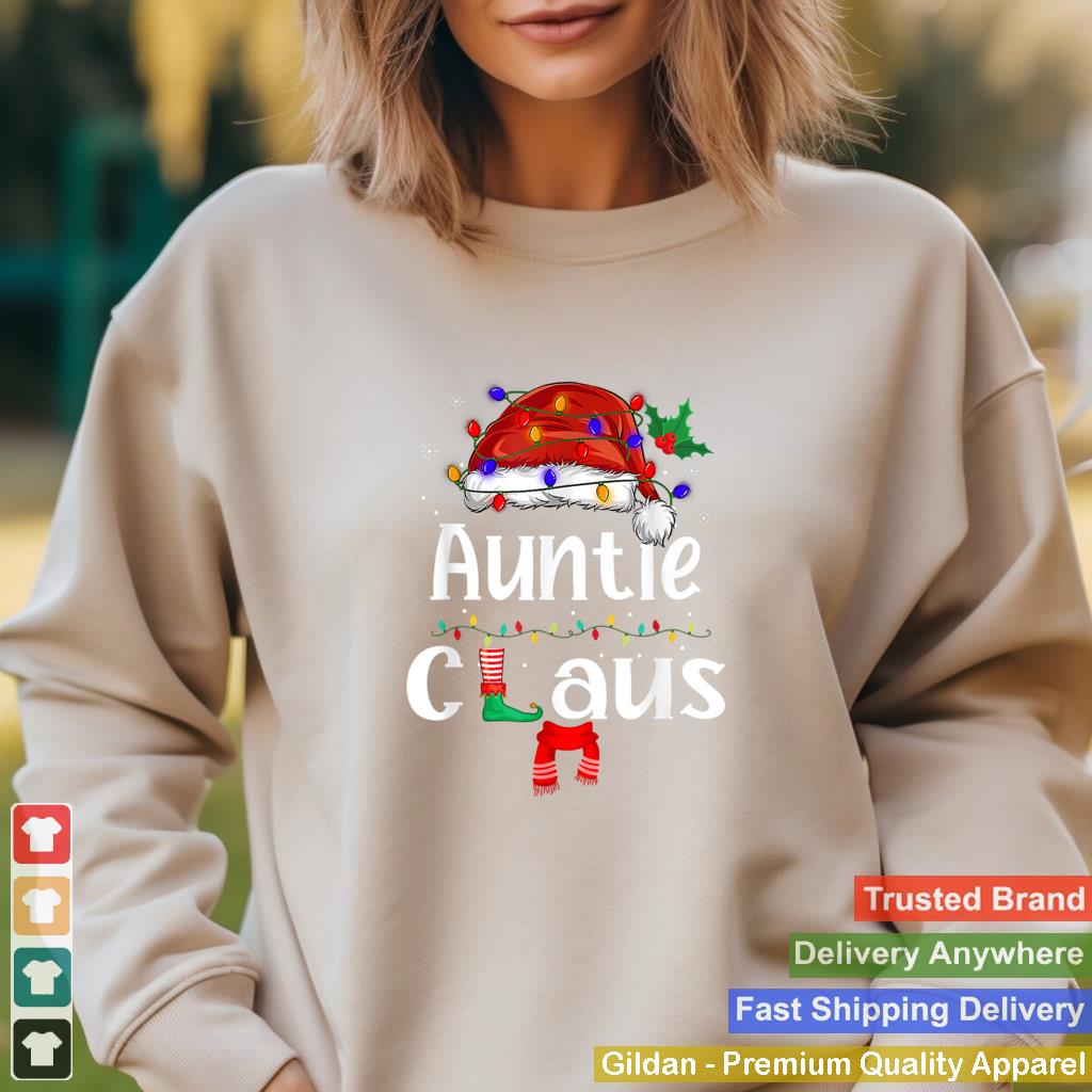 Auntie Claus Shirt Christmas Pajama Family Matching Xmas T Shirt 2