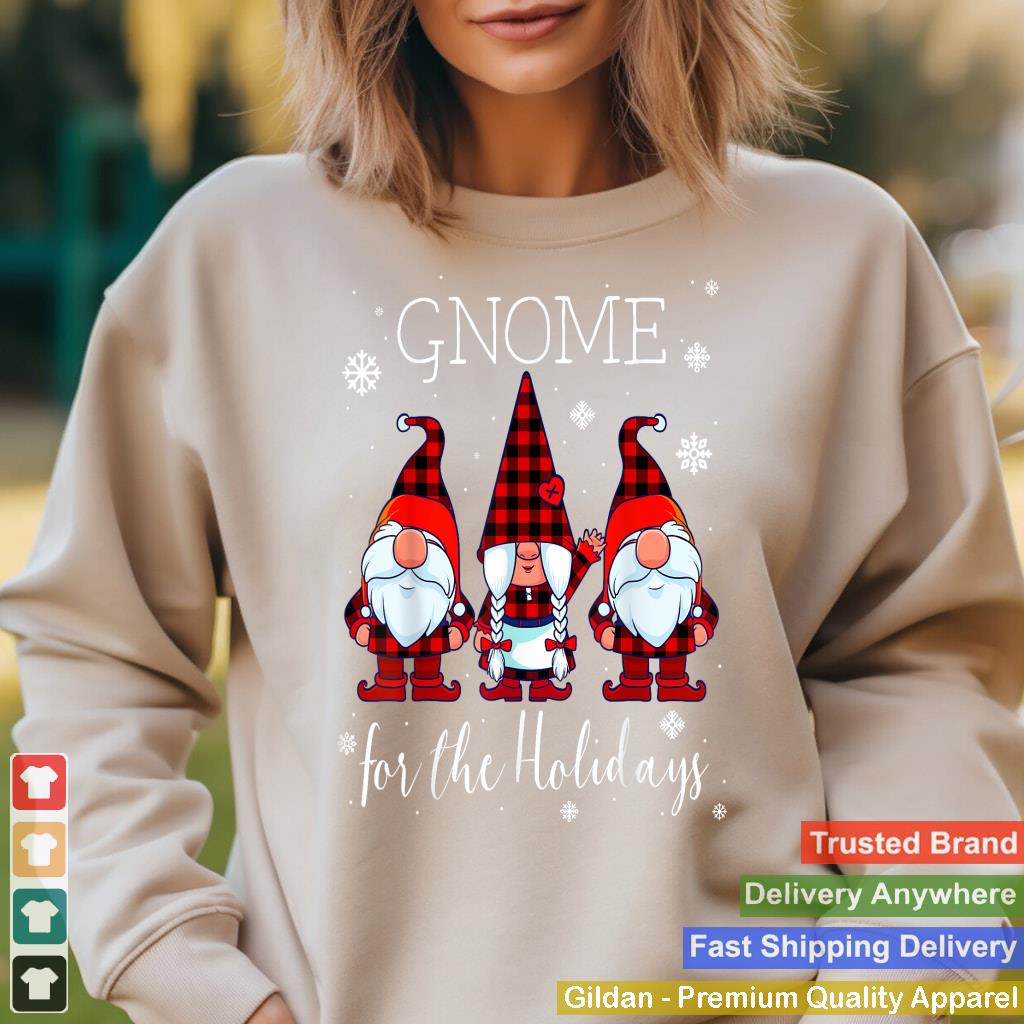 Gnome for the Holidays Buffalo Plaid 3 Gnomes Christmas Xmas