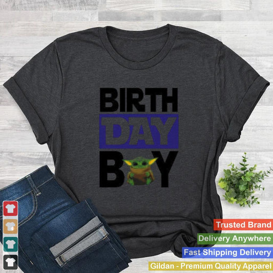 Baby yoda birthday boy shirt