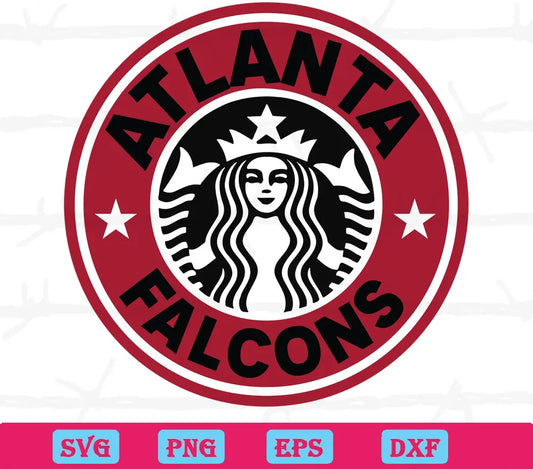 Atlanta Falcons Starbucks Wrap, Svg Png Dxf Eps Cricut