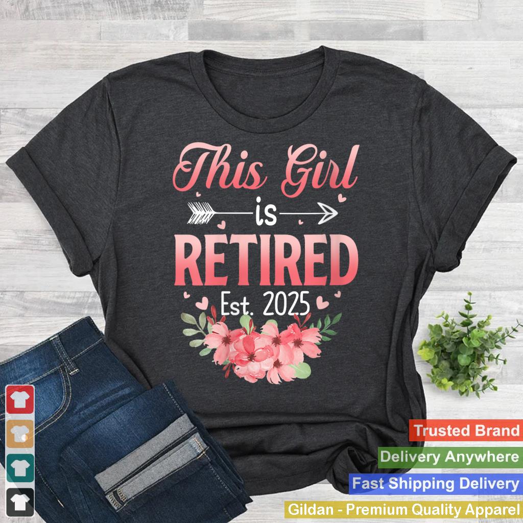 Womens This Girl Is Retired Est. 2025 Funny Retirement 2025 Women V-Neck