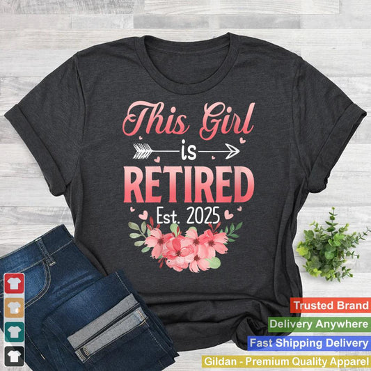 Womens This Girl Is Retired Est. 2025 Funny Retirement 2025 Women V-Neck