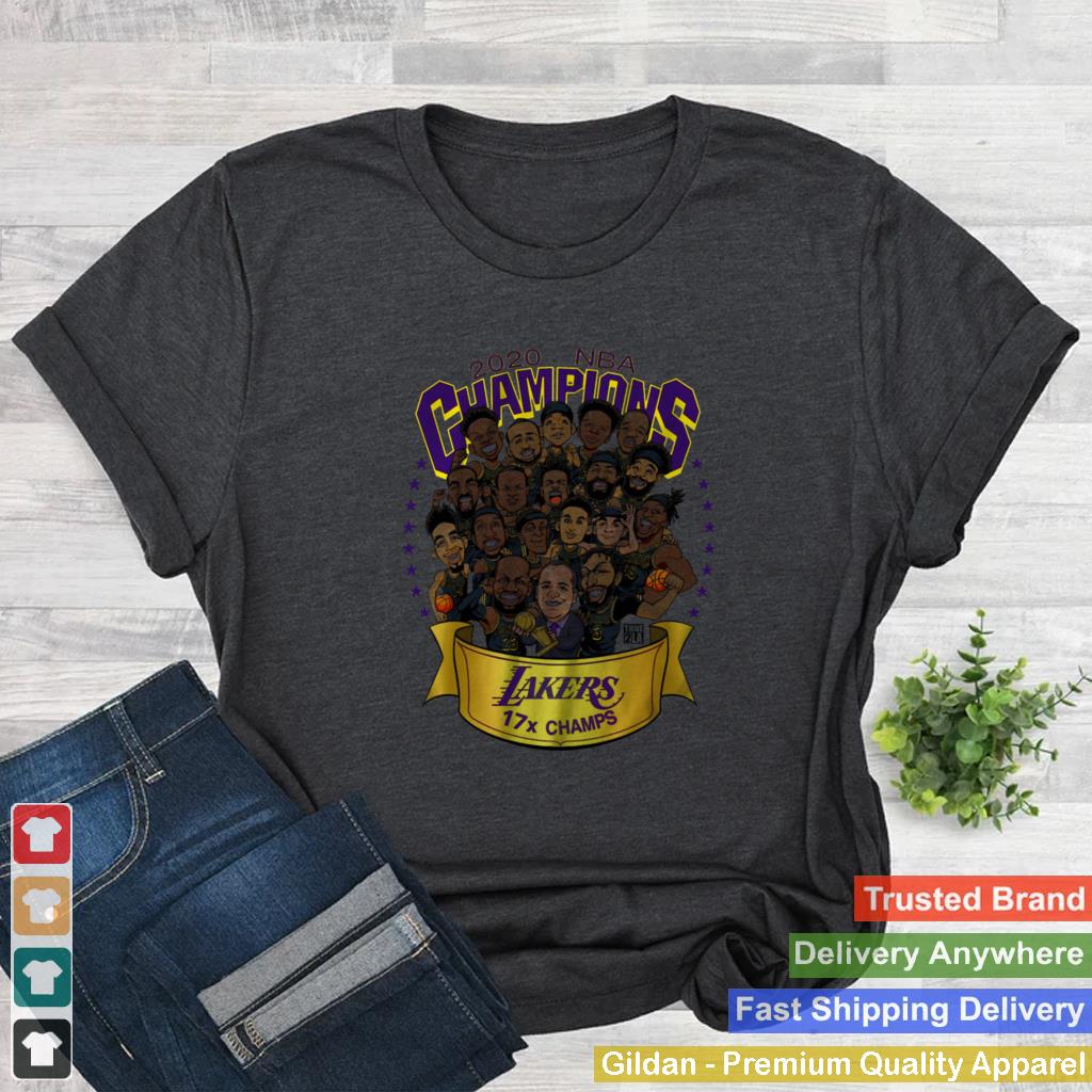 2020 NBA Champions Los Angeles Lakers 17 Champs Cartoon shirt