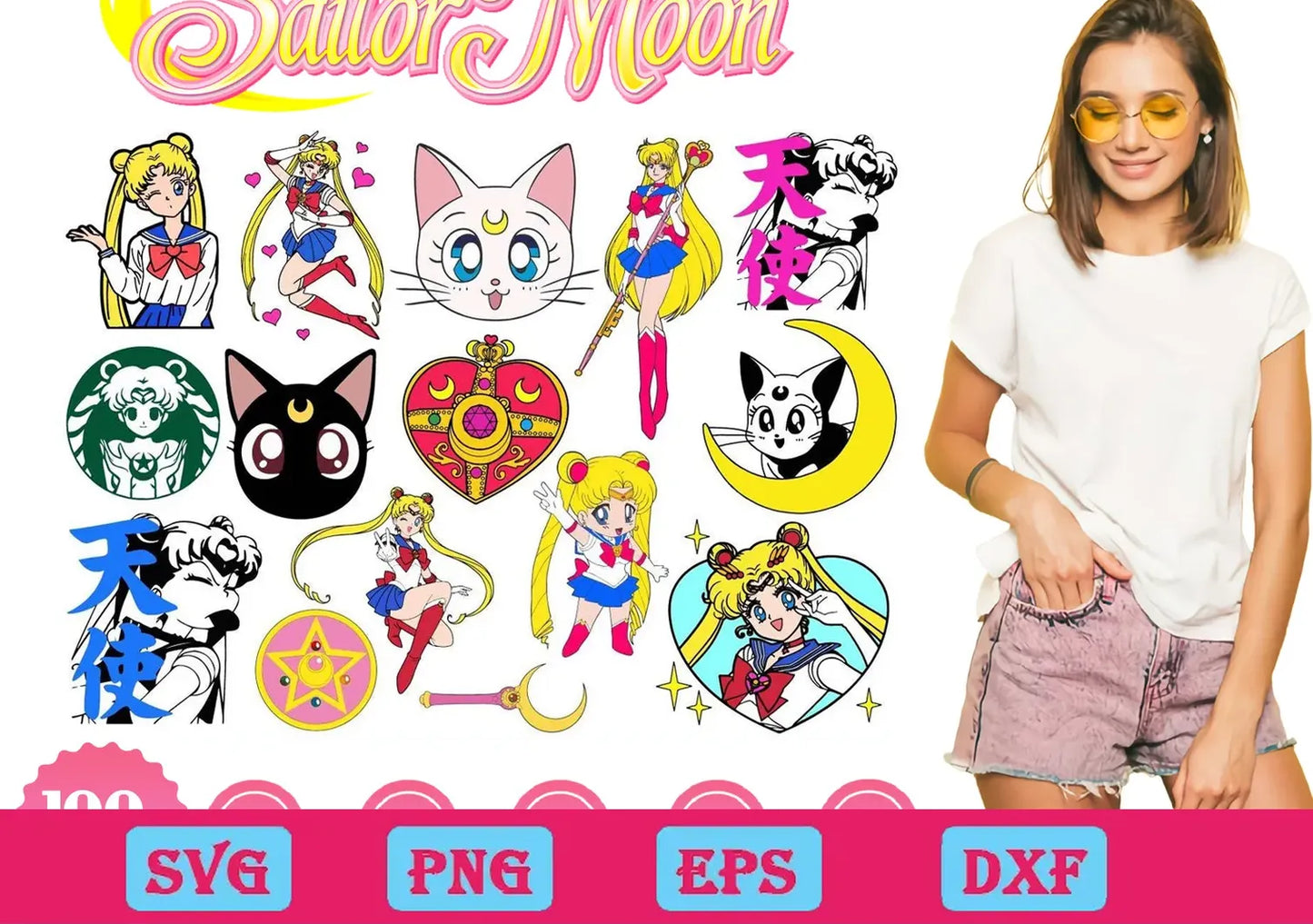 100 files Sailor Moon Svg Bundle