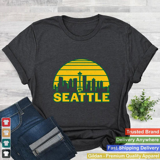 Vintage Seattle Washington Cityscape Retro