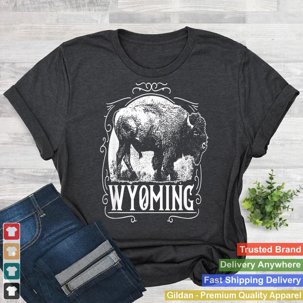 Vintage Bison Shirt Retro Buffalo Wyoming