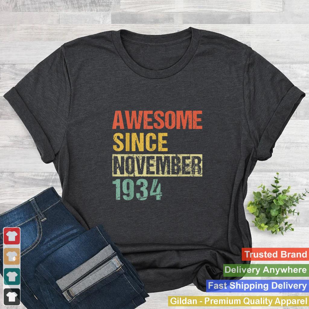 Awesome Since November 1934 87th Birthday T Shirt