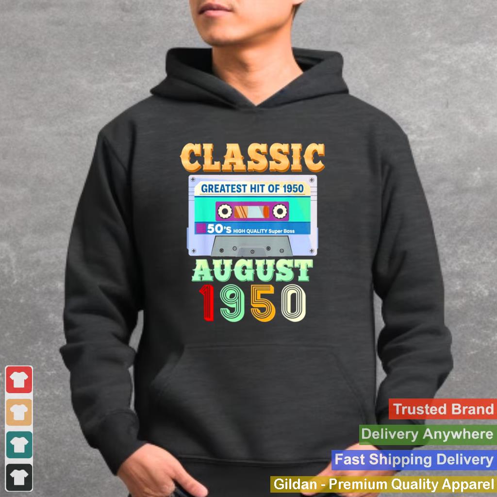 August 1950 71st birthday 71 years old cassette tape shirt