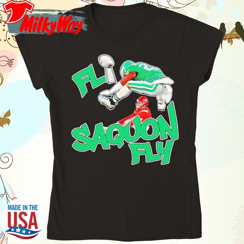 Official Eagles Fly Saquon Fly Eagles Saquon Barkley Super Bowl LIX Parody Shirt