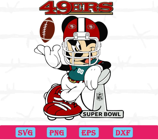 Mickey Mouse San Francisco 49Ers, Svg Files