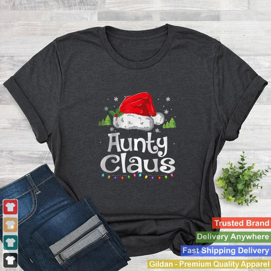 Aunty Claus Christmas Pajama Family Matching Xmas T Shirt