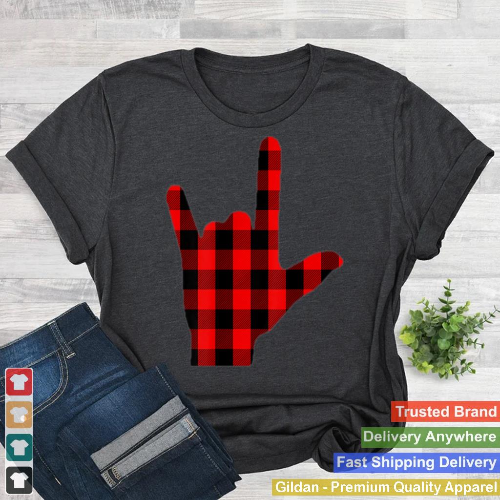 ASL I Love You American Sign Language Buffalo Plaid Gifts