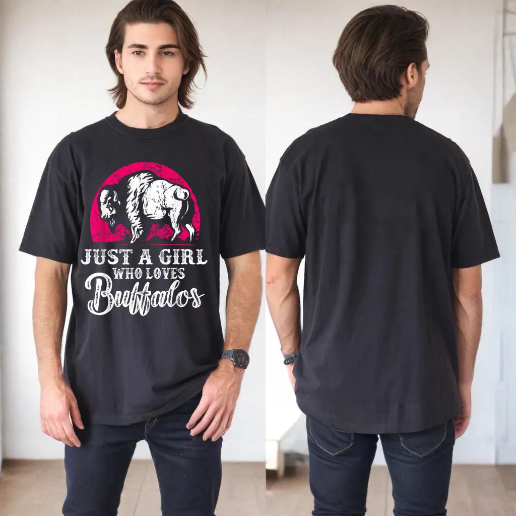 Just A Girl Who Loves Buffalos T-Shirt Cute Buffaloes Gift