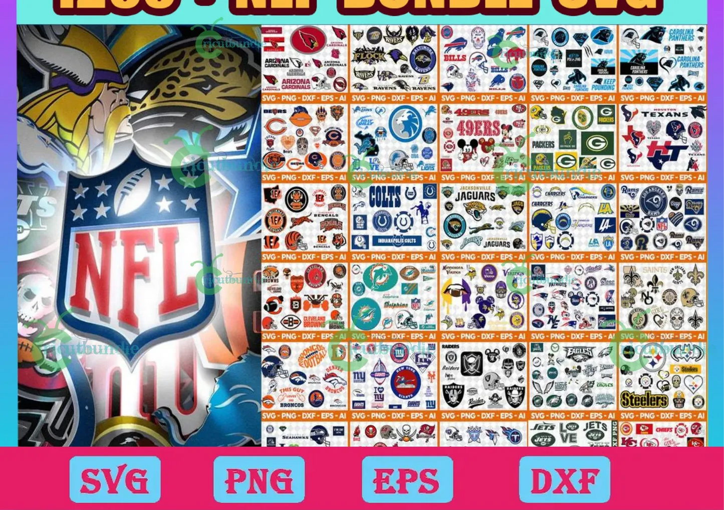 1200+ NFL Team Bundle Svg