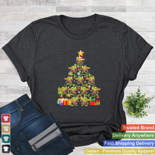 baby yoda christmas tree pine shirt