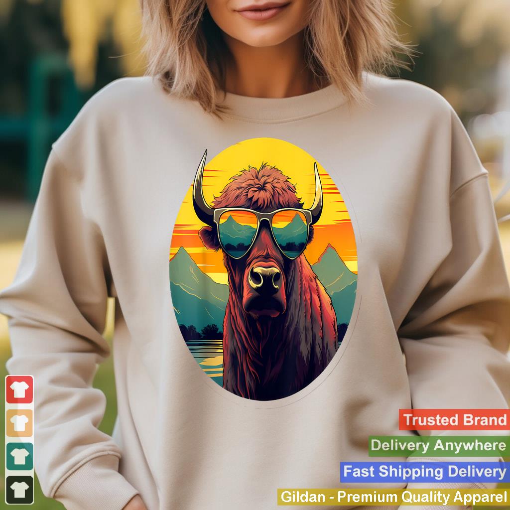 Buffalo Sunglasses Colorful Portrait Animal Art Safari Bison