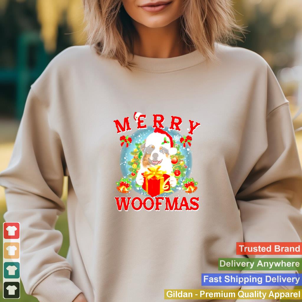 Australian Shepherd Santa Merry Woofmas Christmas shirt