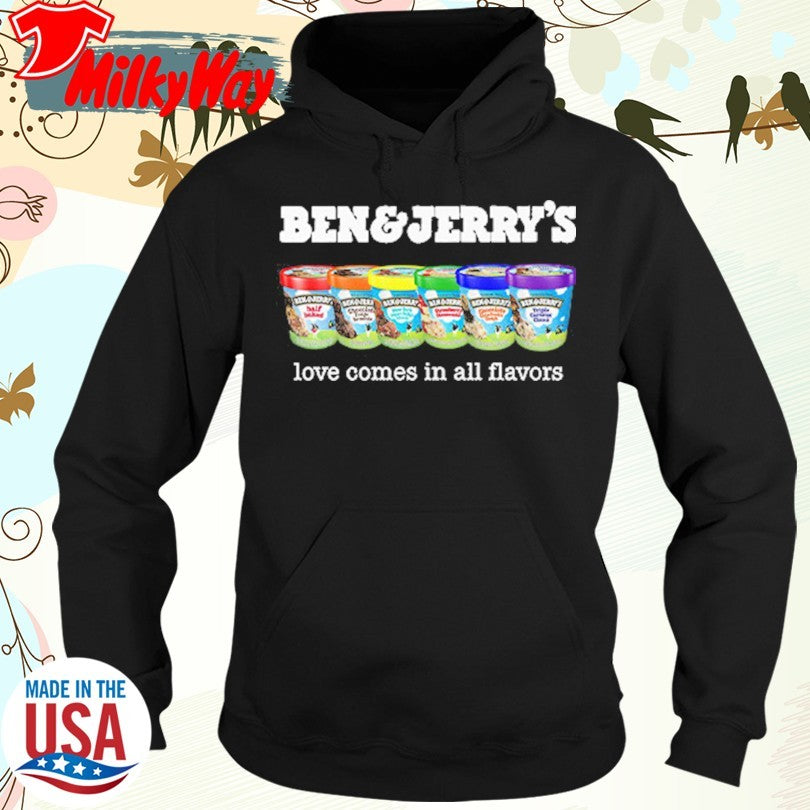 Official Pride Ben And Jerry's Love Comes In All Flavors T-Shirt