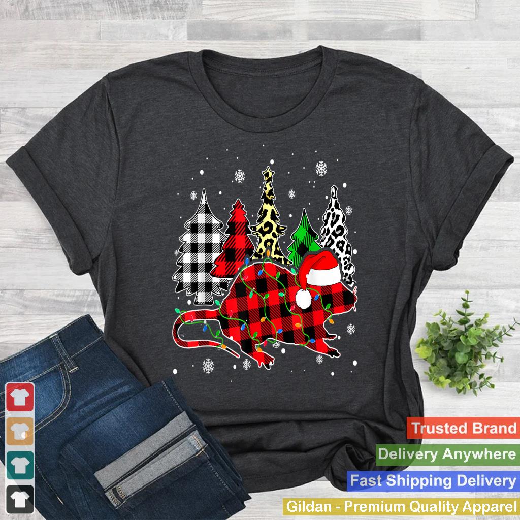 Xmas Rat Animals Christmas Buffalo Plaid Leopard