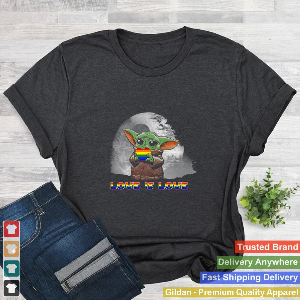 Baby Yoda hug Autism hear love is love shirt