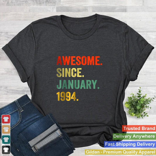 Awesome Since January 1994 28th Birthday 28 Years Old Shirt