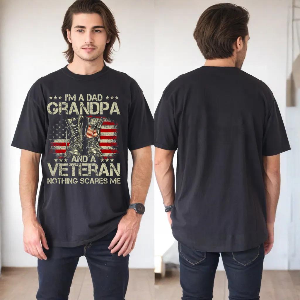 I'm A Dad Grandpa And Veteran Funny Retro Papa Grandpa Gifts