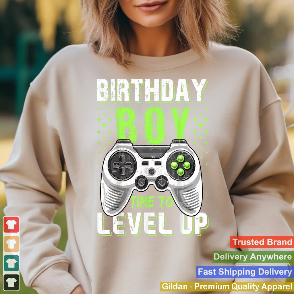 Level Up Birthday Boy Video Game T-Shirt - Classic Fit, Black, Kids Party Gift