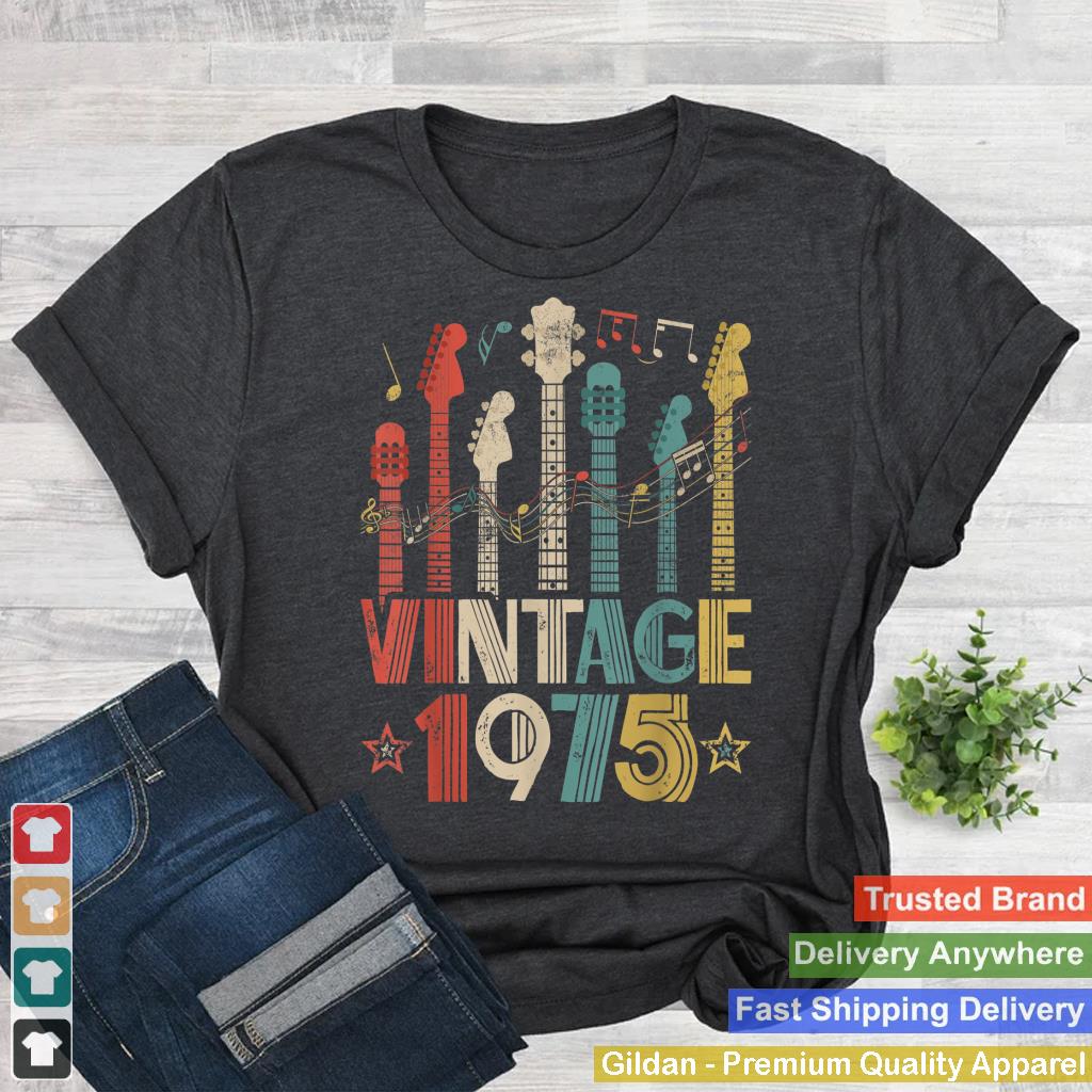 Retro Vintage 1975 Guitar Lover 1975 Birthday Guitarist