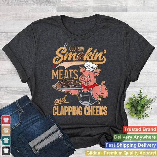 Old Rows Smokin' Meats And Clapping Cheeks Funny Pig Chef