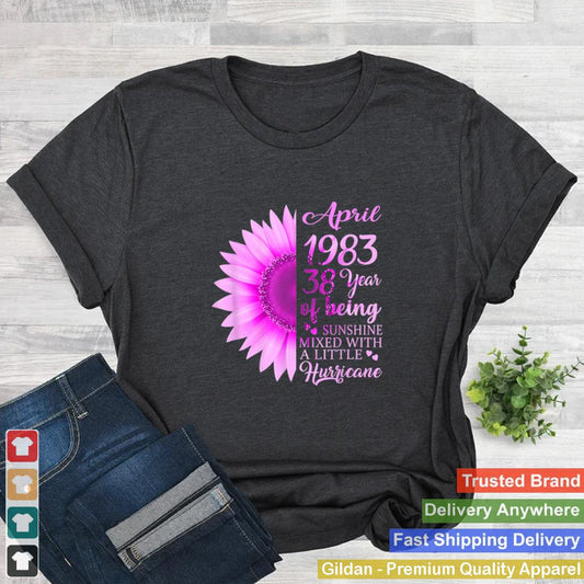 April Girl 1983 38 Years Old 38th Birthday Shirt