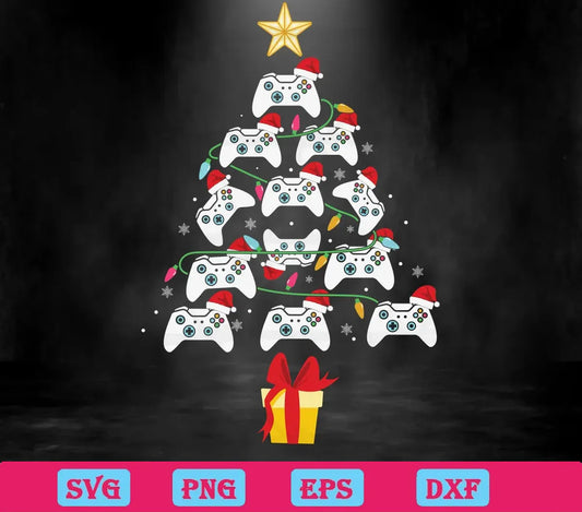 Christmas Game Controller Tree, Vector Files