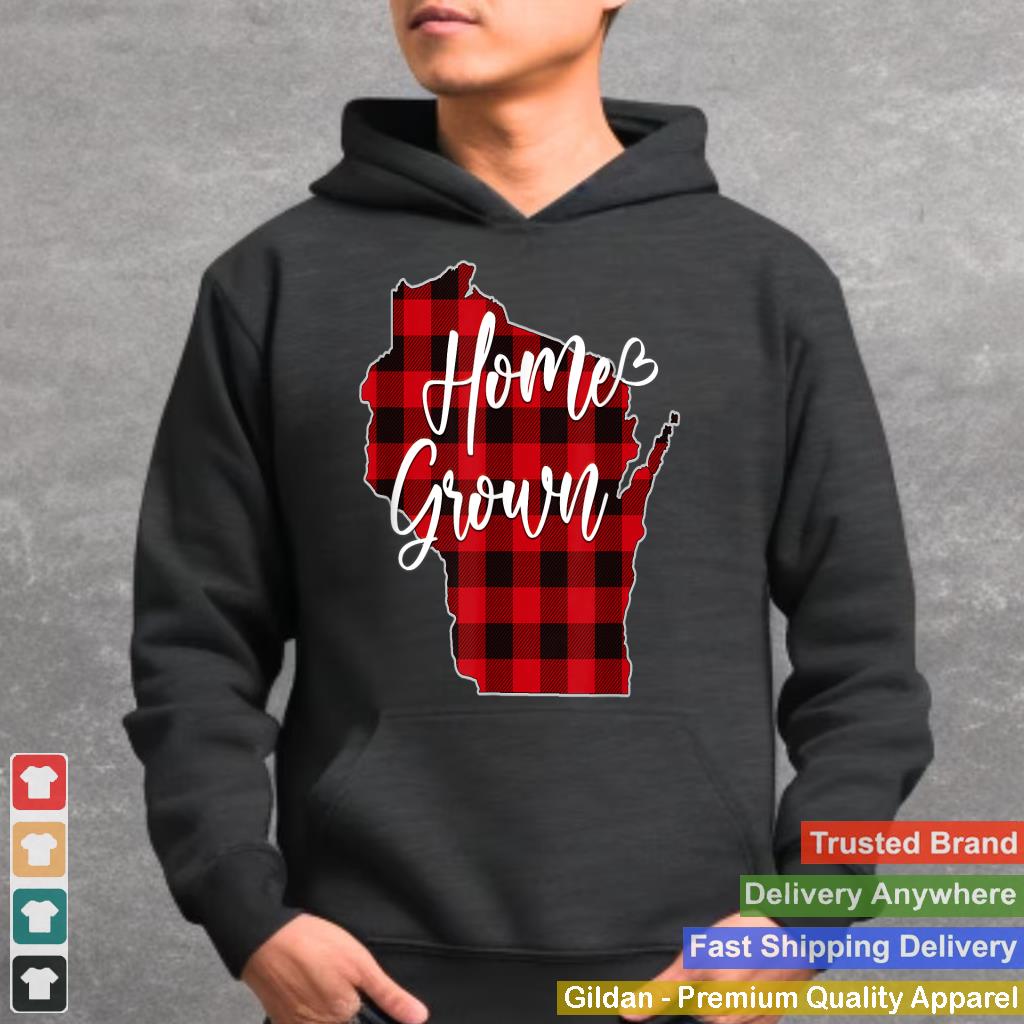 Wisconsin Home Grown Red Plaid Buffalo WI State Love