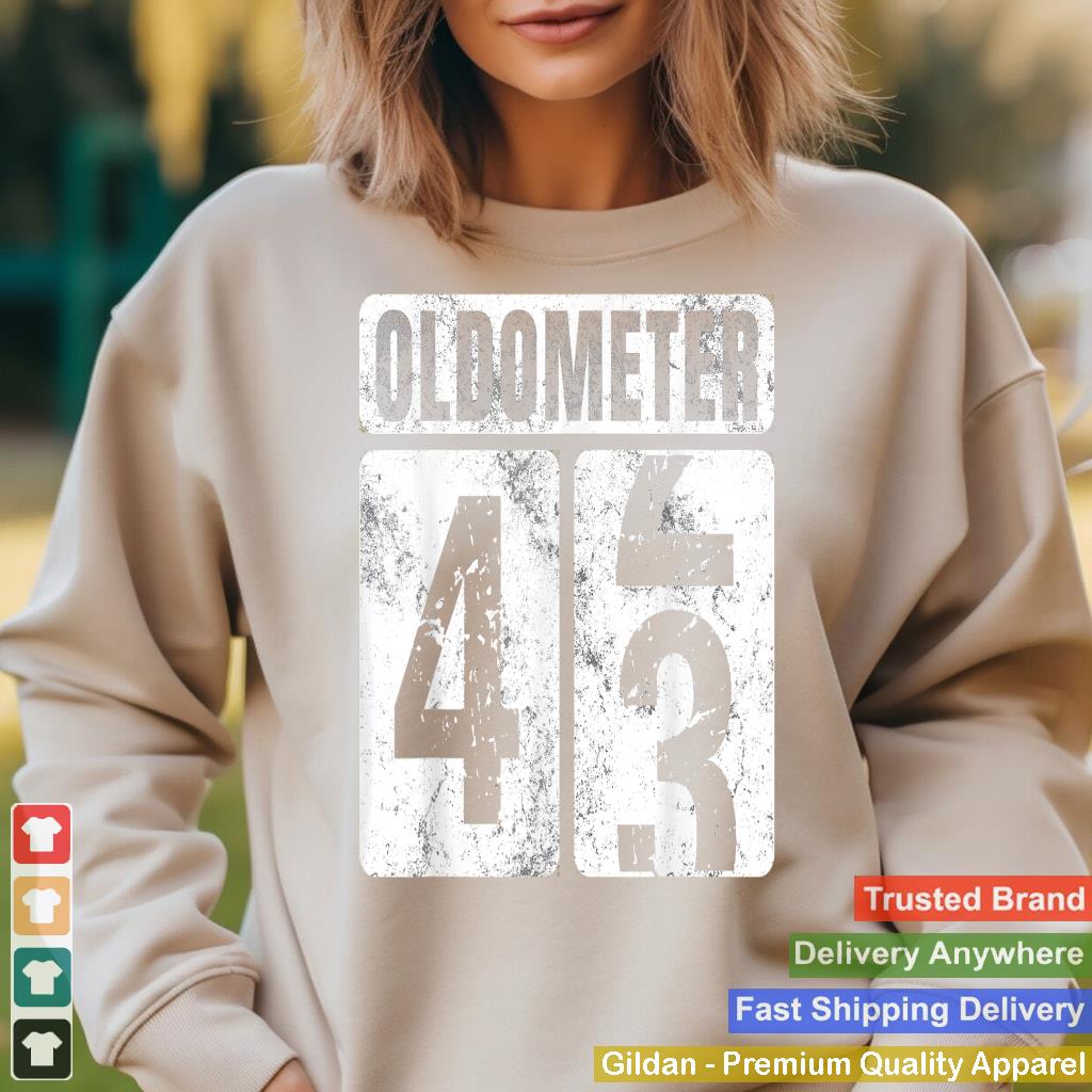 Oldometer 43 Shirt Vintage Funny 43rd Birthday Gift Idea