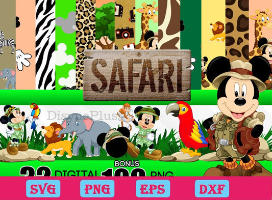 100 Mickey Safari png bundle