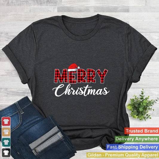 Merry Christmas Buffalo Black and Red Plaid for Men Women