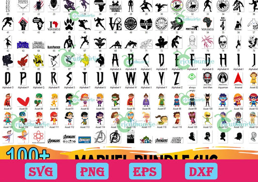 100+ Marvel Bundle Svg