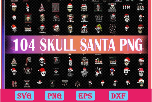 104 Skull Santa Png Bundle