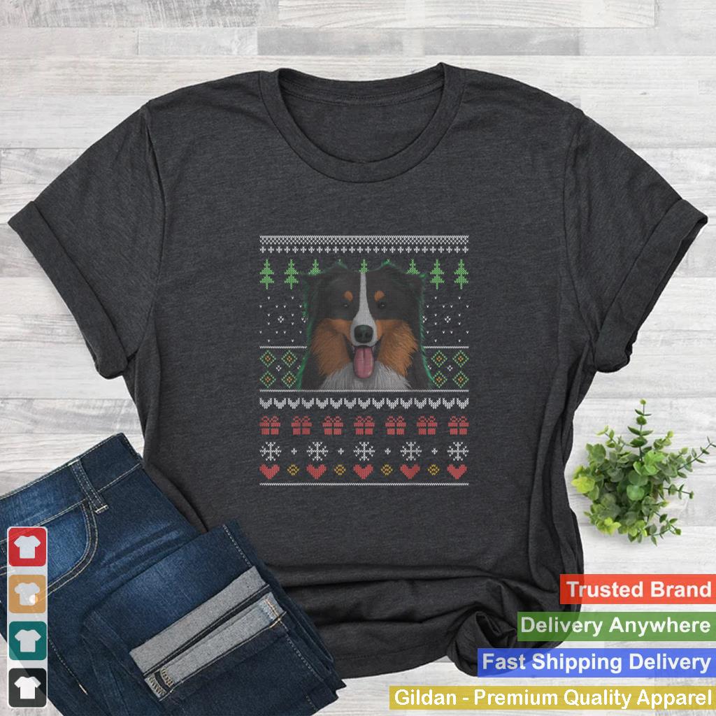 Australian Shepherd Dog Ugly Christmas Pattern X Mas T Shirt