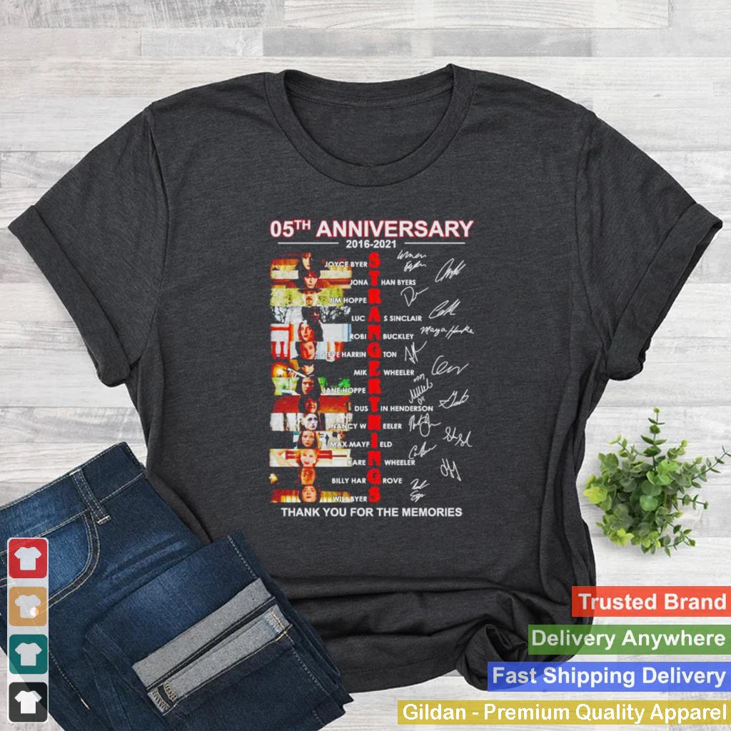 05th Anniversary of Stranger Things 2016 2021 thank you for the memories shirt