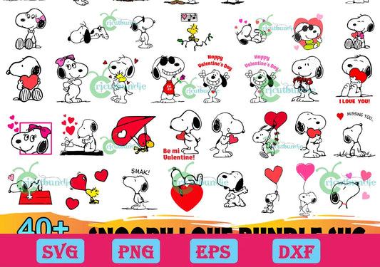 40+ Snoopy Love Bundle Svg