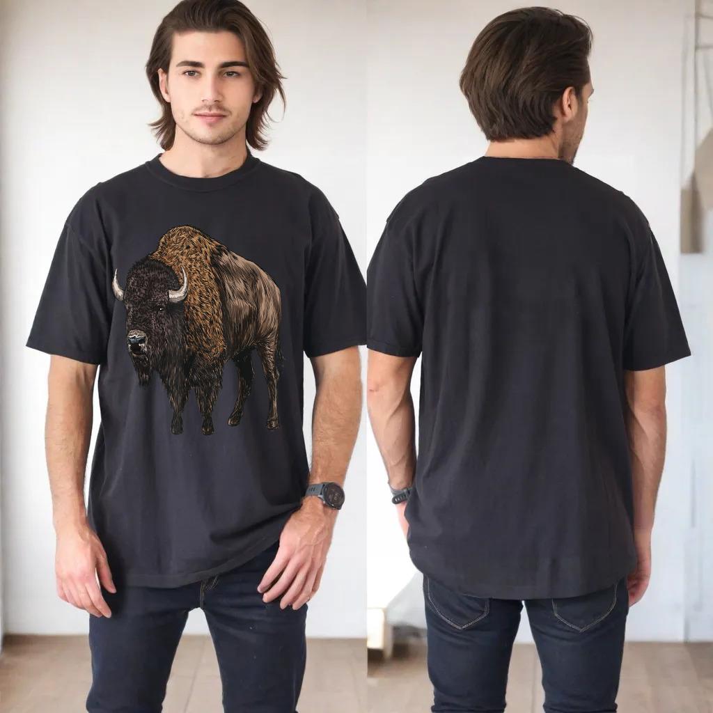 Retro American Bison Silhouette National Park Buffalo Lover