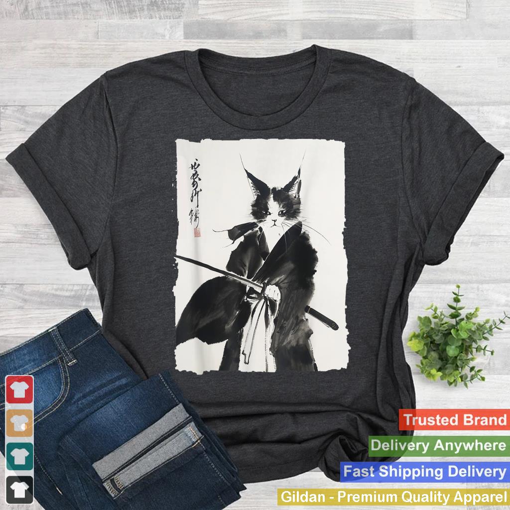 Samurai Cat Vintage Ukiyo-e Warrior Art Graphic Cat Art