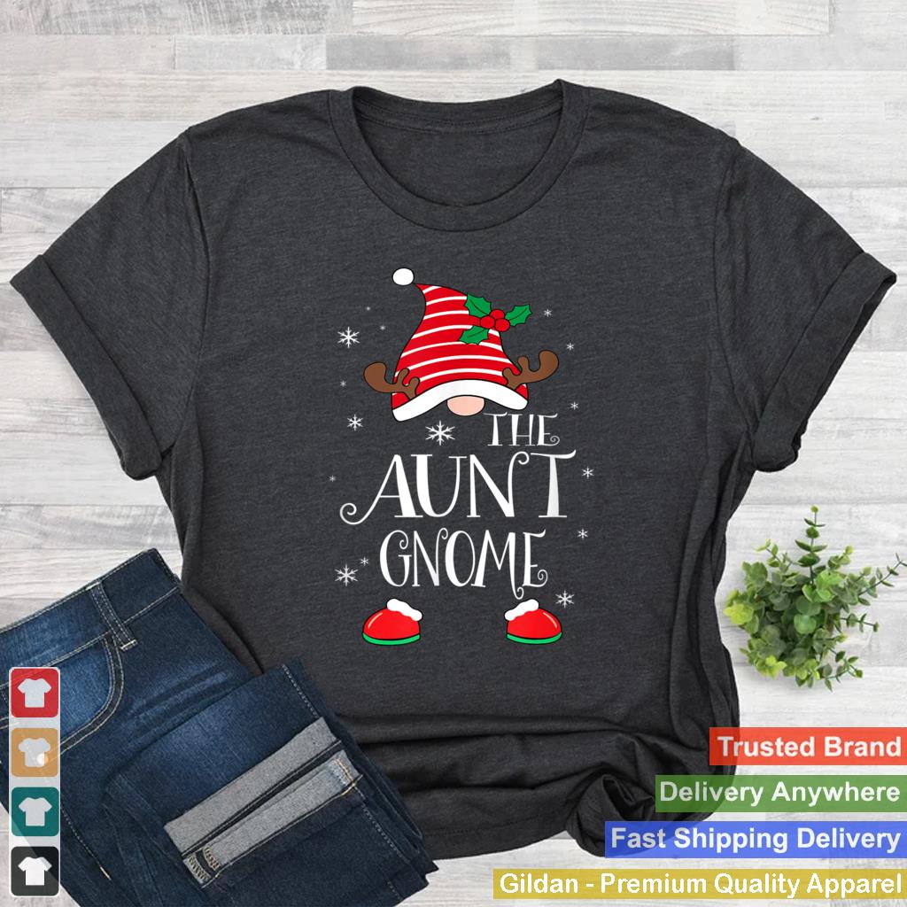 Aunt Gnome Reindeer Christmas Cute Gnome Family Ugly Xmas T Shirt