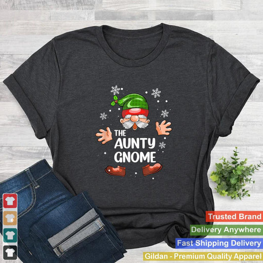 Aunty Gnome Funny Matching Family Christmas Party Pajama T Shirt